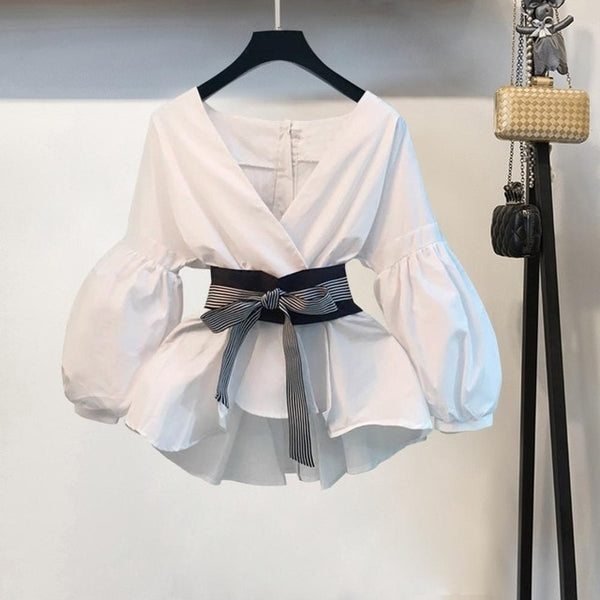 Lantern Sleeve Blouse Shirt Women